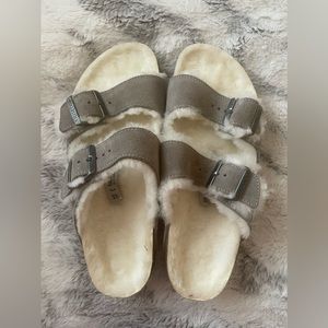Birkenstock Shearling Arizona Suede Leather
